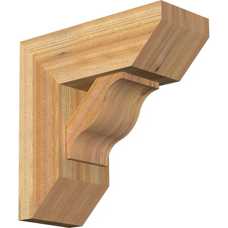 Ekena Millwork Funston Slat Rough Sawn Bracket w/ Offset Brace, Western Red Cedar, 8"W x 20"D x 20"H BKT0806X20X20FST06RWR